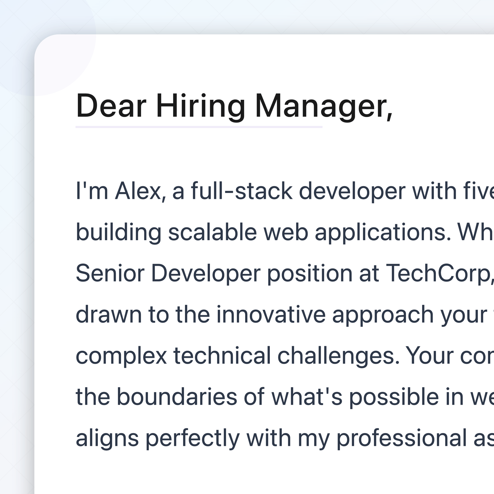 Jobcamp cover letter generator