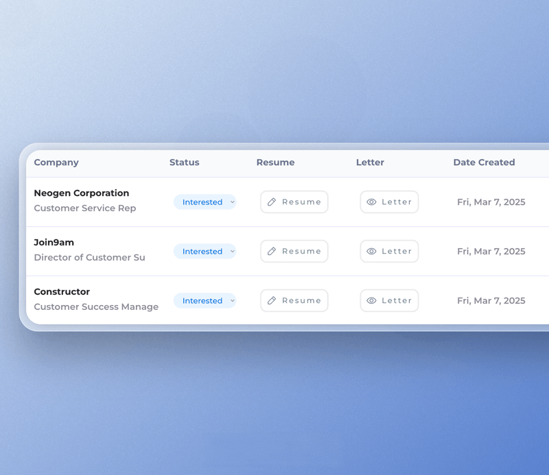 Interview pipeline tracker